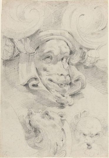 Ornamental Sketches with Grotesque Masks