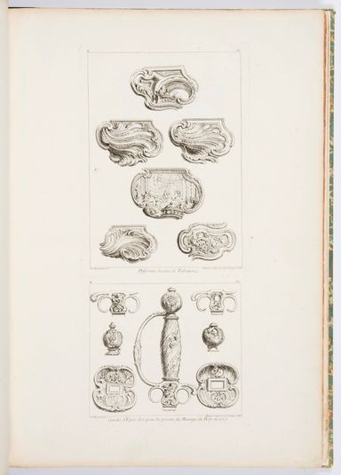Differents Desseins de Tabatières, deuxième planche [Different Designs for Snuff Boxes, second plate], pl. 50 in Oeuvre de Juste-Aurèle Meissonnier