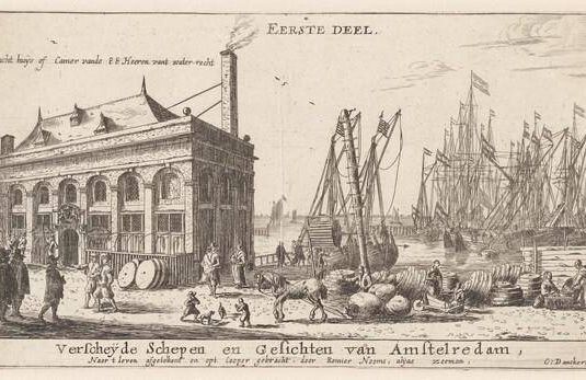 View of the Port of Amsterdam with the Office of the Water Authority (Title Page)