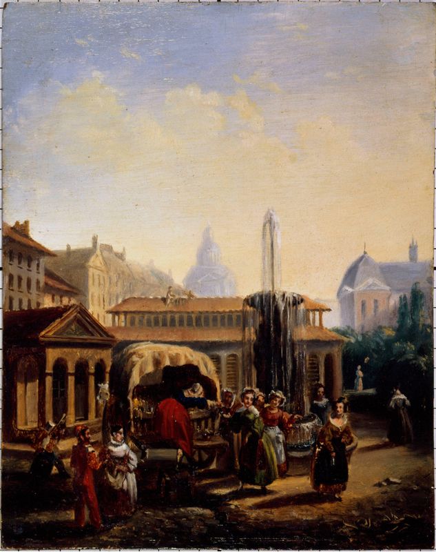 Le marché Saint-Martin, vers 1835