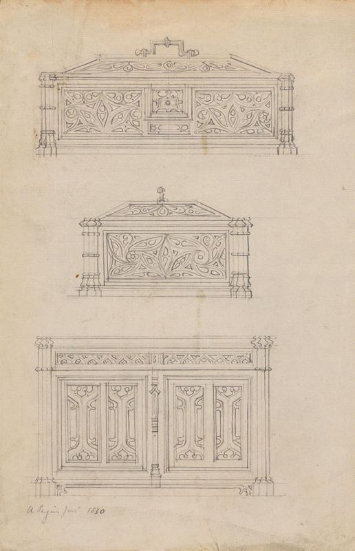 Designs for a Gothic Box and Cabinet