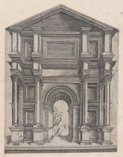 Speculum Romanae Magnificentiae: Arch by Master GA with the Caltrop