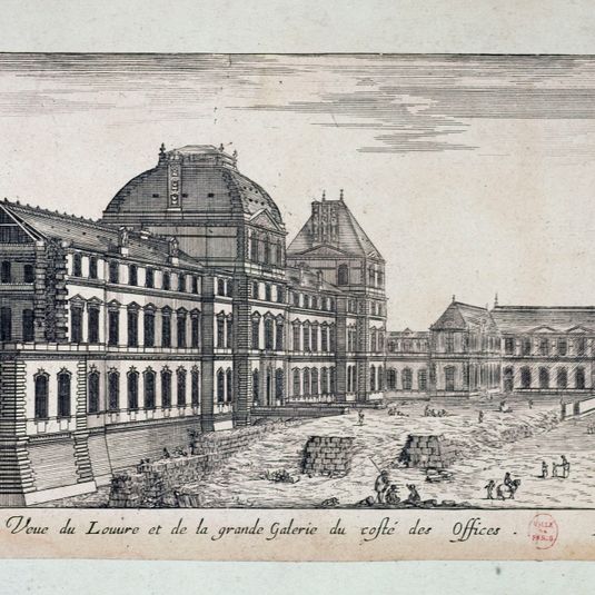Vue du Louvre et de la grande Galerie du costé des Offices