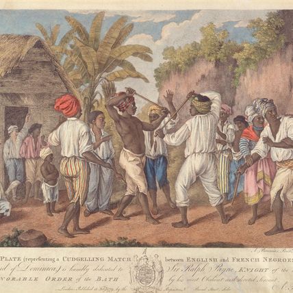 A Cudgelling Match between English and French Negroes in the Island of Dominica