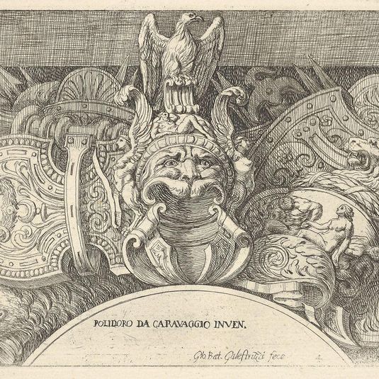 Plate 4: trophies of Roman arms from decorations above the windows on the second floor of the Palazzo Milesi in Rome