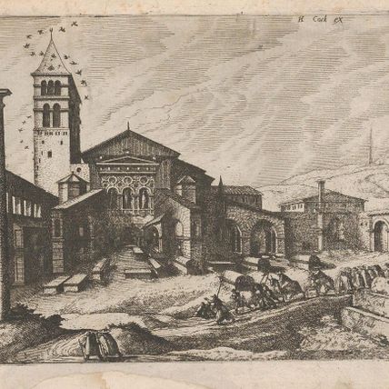 City with a Column and a Church, from the series Roman Ruins and Buildings