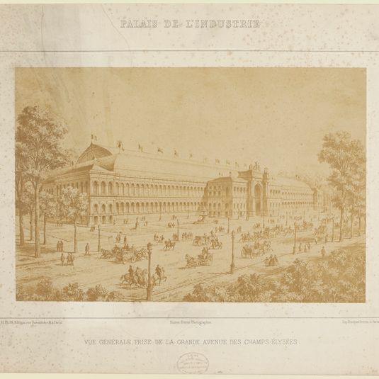Palais de l'Industrie / Vue générale, prise de la grande avenue des Champs-Elysées.