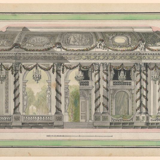 Design for the Ballroom of the Royal Palace at Warsaw as Decorated for a Festivity