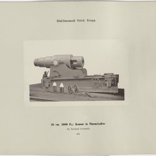 36 cm. (1000 Pfünder) Kanone in Thurm-Laffete für Russland (Cronstadt)