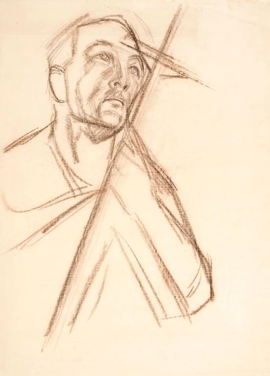 Monk with Cross (mural study, Washington Post Office)