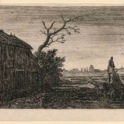 The Sluice-Gate, Cottage Near Mud Flats, in the Evening