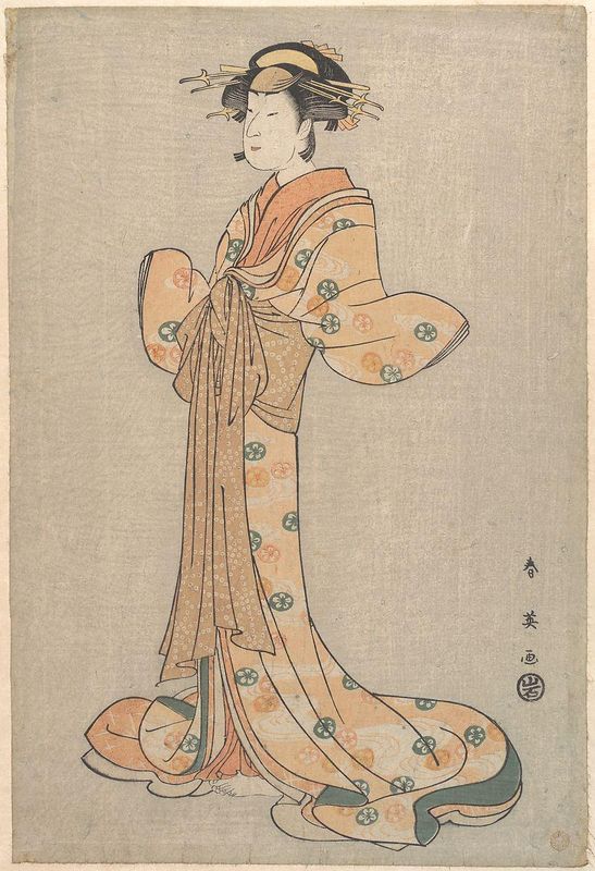 Portrait of the Actor Nakamura Yasio as an Oiran Standing, Facing to the Left