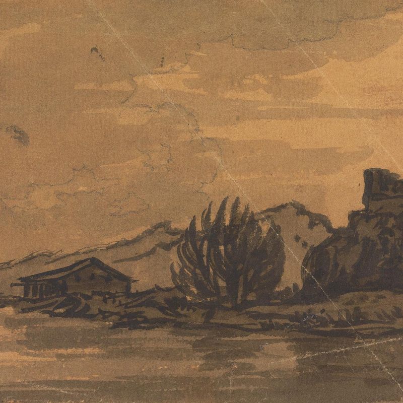 Landscape with House at the Riverbank