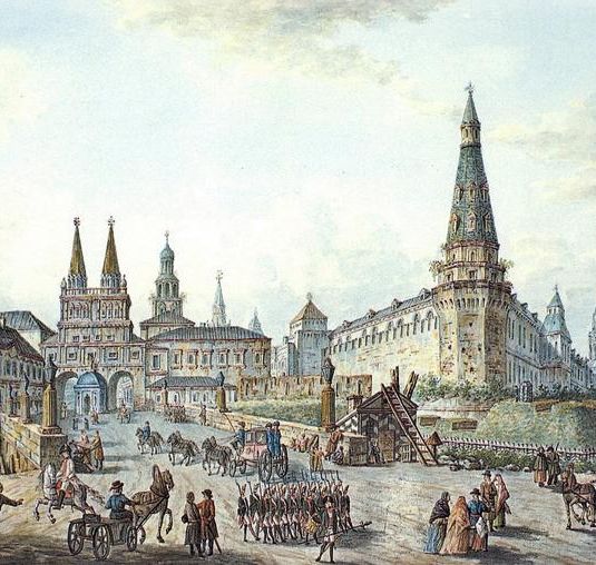 View of Voskresenskiye (Resurrection) and Nikolskiye Gates