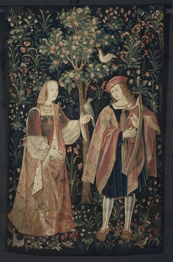 Fragment of a Tapestry showing a Courtly Couple