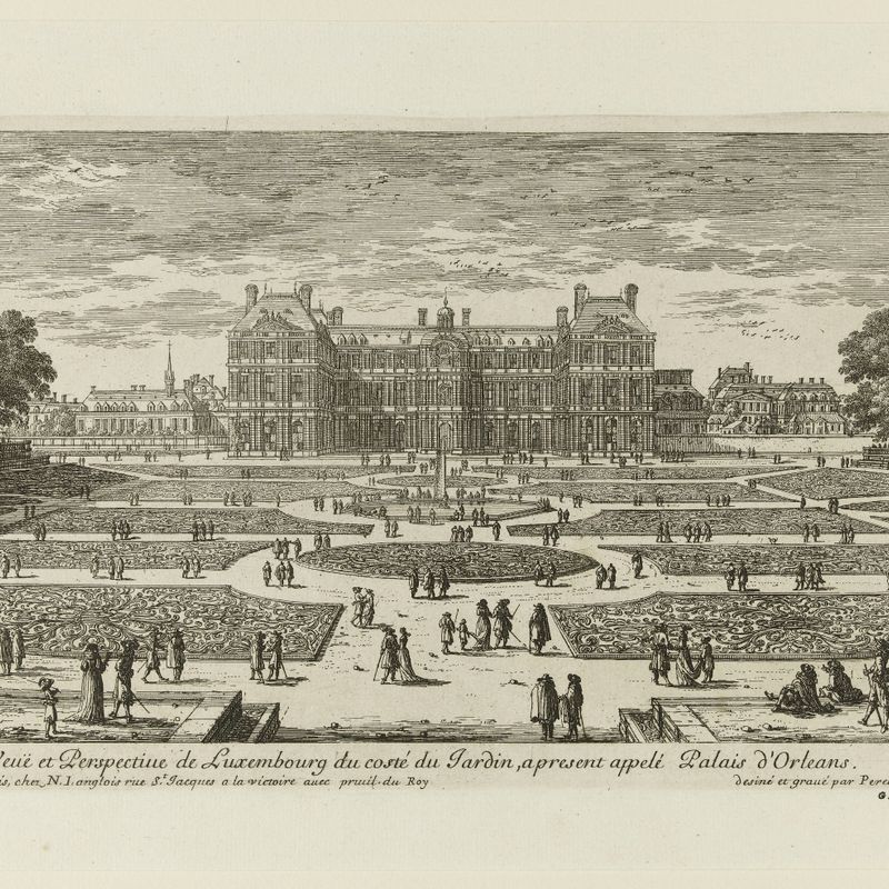 Veuë et Perspective de Luxembourg du costé du Jardin, a present appelé Palais d'Orleans.