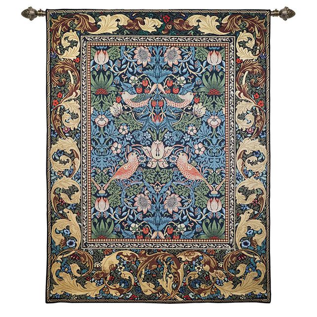 William Morris Strawberry Thief - Wall Hanging 109cm x 139cm (70 rod) Signare Tapestry