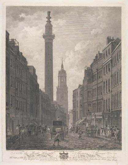 This View of Fish Street Hill from Grace Church Street Representing the Monument