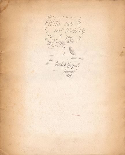 A Christmas Card to Arthur and Madeline Clifton, 1926