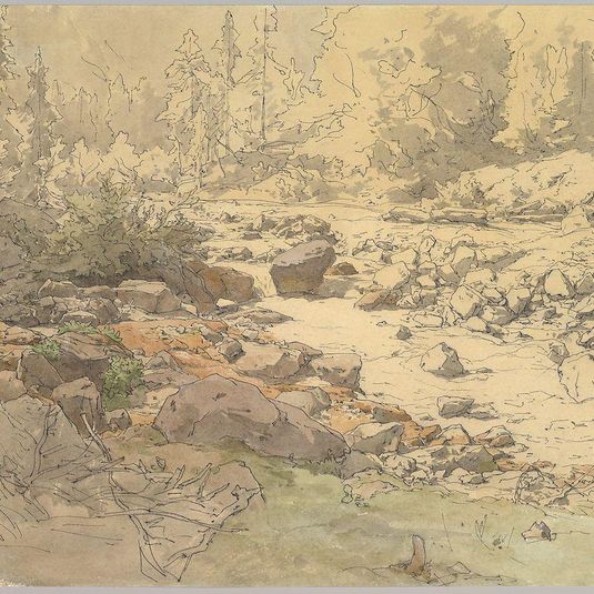 Landscape with Rocks in a River (near Kronau?)
