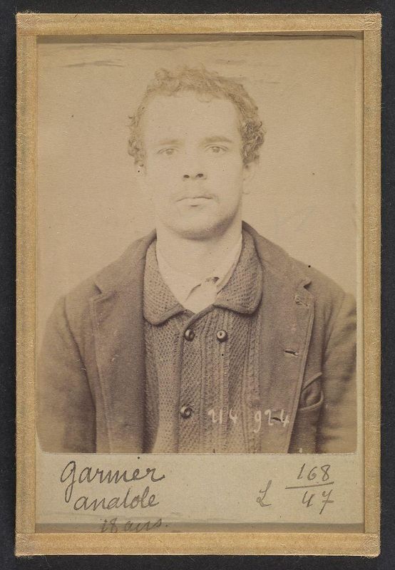 Garnier. Anatole, Auguste. 18 ans, né à Montereau (Seine & Marne). Orfèvre. Anarchiste. 1/3/94.