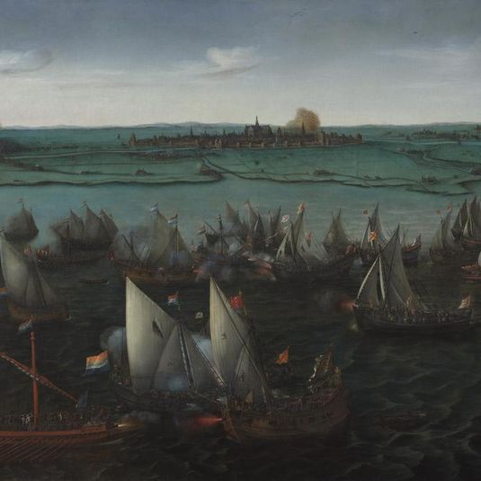 Gevecht tussen Hollandse en Spaanse schepen op het Haarlemmermeer