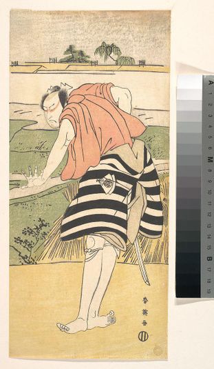 Onoe Matsusuke as a Man Standing on a Path through Rice Fields