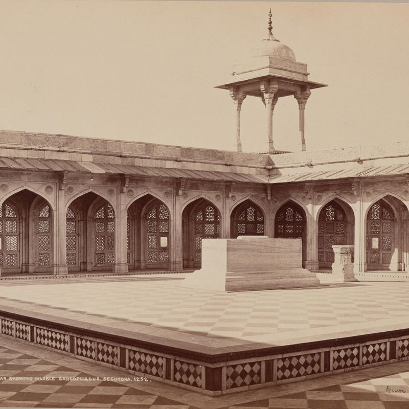 Mausoleum of Akbar Showing Marble Sarcophagus, Secundra