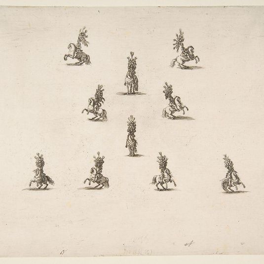 Ten Cavaliers Including Five Forming a V