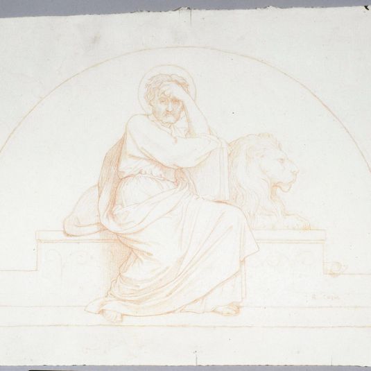 Saint Marc, dessin préparatoire au décor du chœur de Notre-Dame de Clignancourt