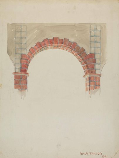 Restoration Drawing: Main Doorway & Arch to Mission House