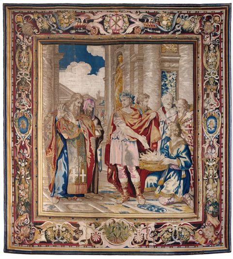 Tapestry showing Constantine Burning the Memorials to Give Tax Concessions to the Christian Church