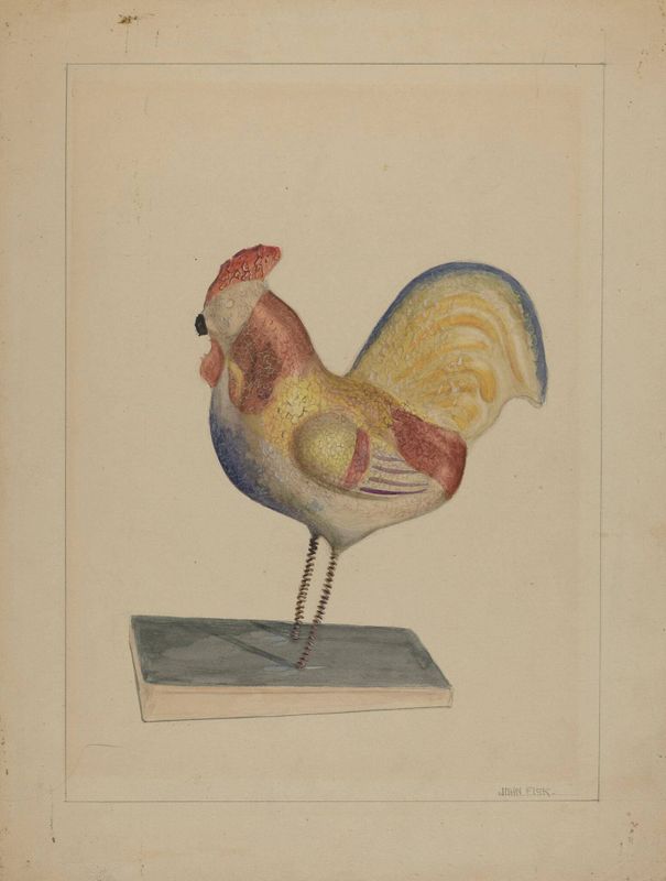 Pa. German Toy Rooster w/ Bellows