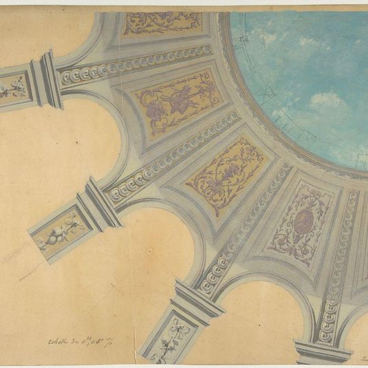 Design for a decorated dome in the Peruviez residence, Belgium