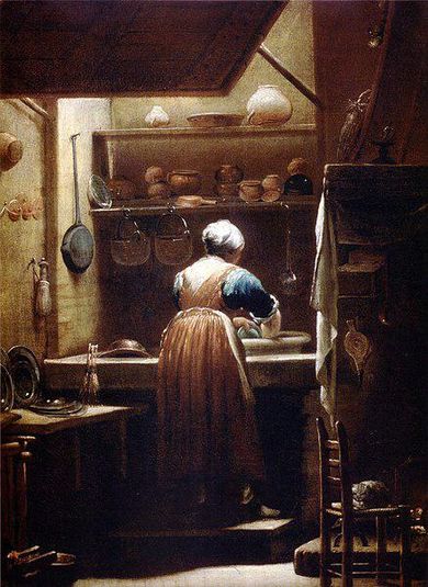 Donna che lava i piatti