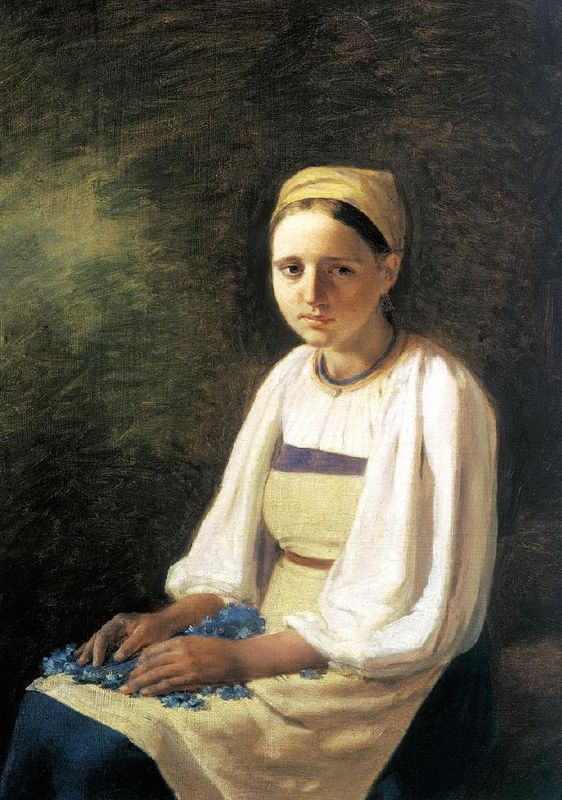 Peasant Girl with Cornflowers