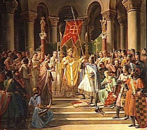 "Philippe Auguste prend l'oriflamme à Saint-Denis 24 juin 1190"