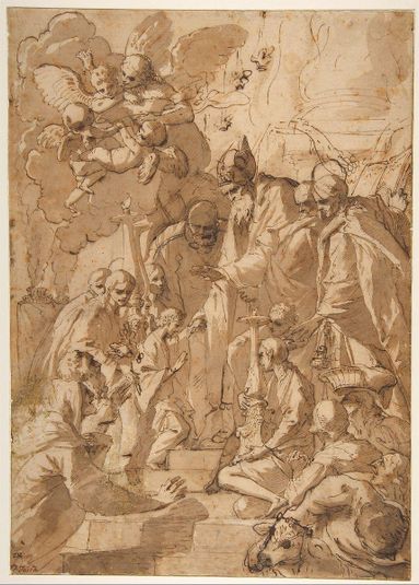 The Presentation of the Virgin in the Temple (recto); Another Design for the Same Composition (verso)
