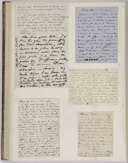 Album Chenay, folio 41 verso, 1 lettre de Mme Adèle Hugo et 4 lettres de Victor Hugo à Julie Chenay