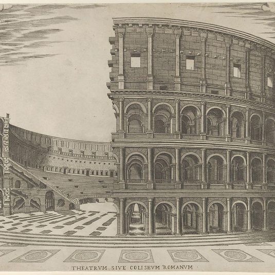 Section and elevation of the Colosseum in Rome