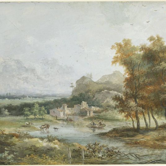 Italian Landscape with a Boating Party