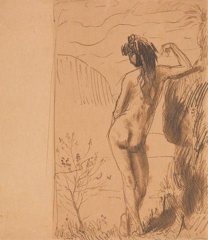 Standing Female Nude Seen from Behind