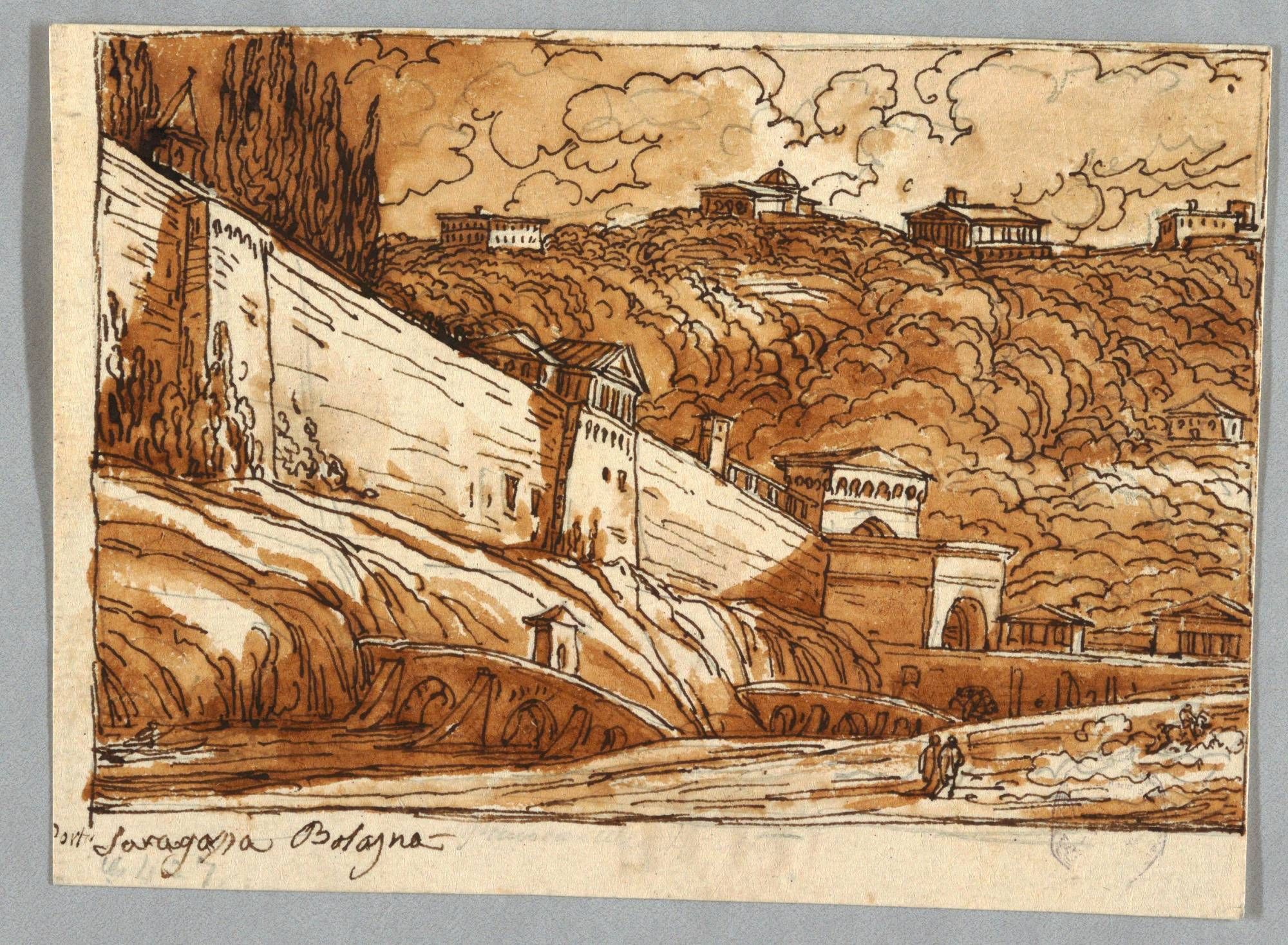 Sketchbook Page, Folio 57: Study after Porta di Saragossa in Bologna; Verso, Architectural Details