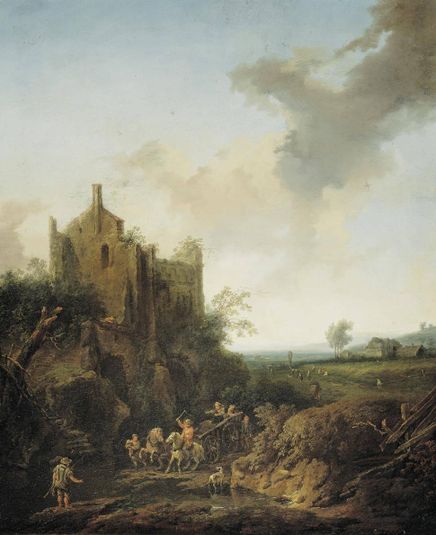 Landscape with Castle Ruin and Horse Cart