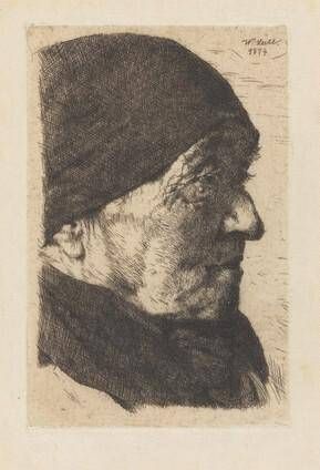 Portrait of an Old Peasant Woman, in Profile to the Right