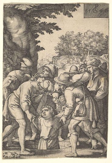 Joseph lowered into a well by his brothers, from the series 'The Story of Joseph'