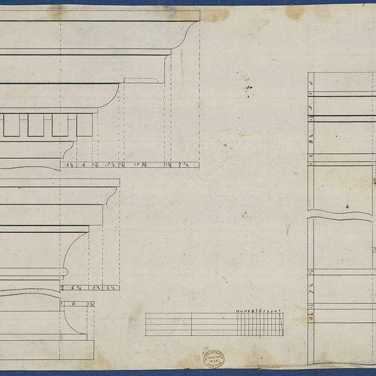 Moldings for Library Bookcase, from Chippendale Drawings, Vol. II