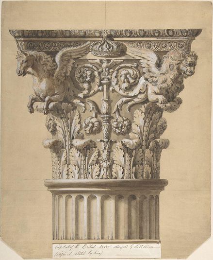 The British Order: Elevation of a Capital and Part of the Fluted Shaft