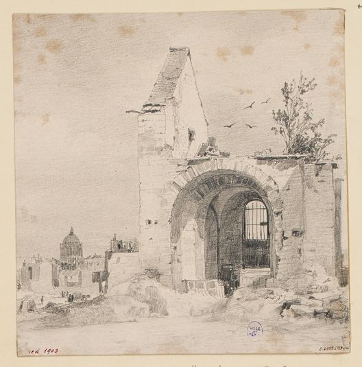 Ruines de l'église Saint-Marcel en 1868
