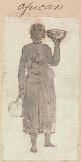 Rough Sketch of African Woman with Baskets